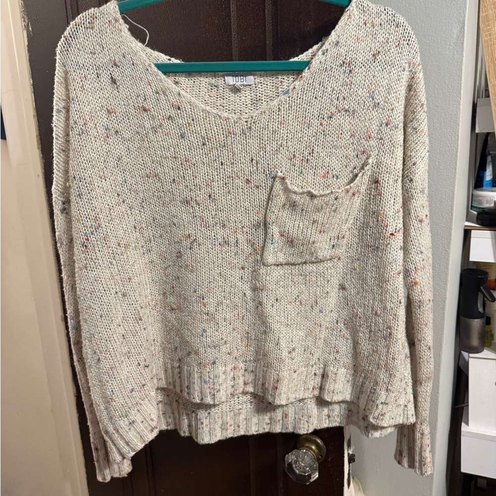 Tobi Multicolor Speckled V-Neck Sweater